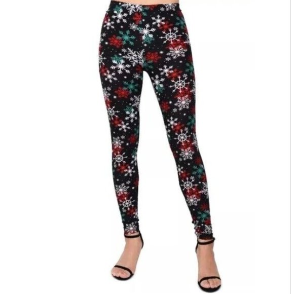 NWT Planet Gold Snowflake Leggings - Picture 1 of 4